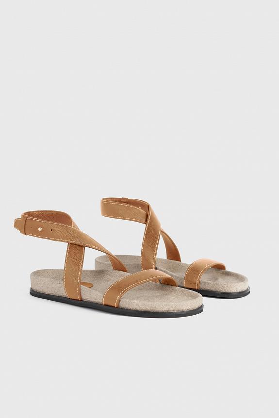 Toteme The Leather Chunky Sandal Tan